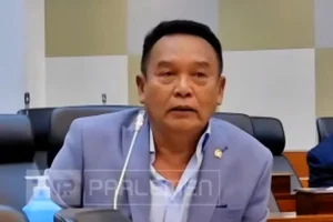 Anggota Komisi I DPR RI TB Hasanuddin dalam Rapat Dengar Pendapat Umum (RDPU) di kompleks parlemen, Senayan, Jakarta, Senin. (PORTAL BERITA HARI INI)